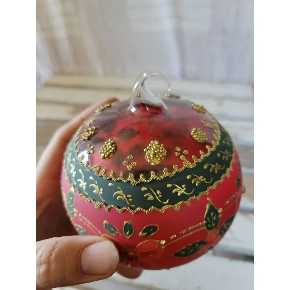 Hand painted flower ball glass‎ ornaments